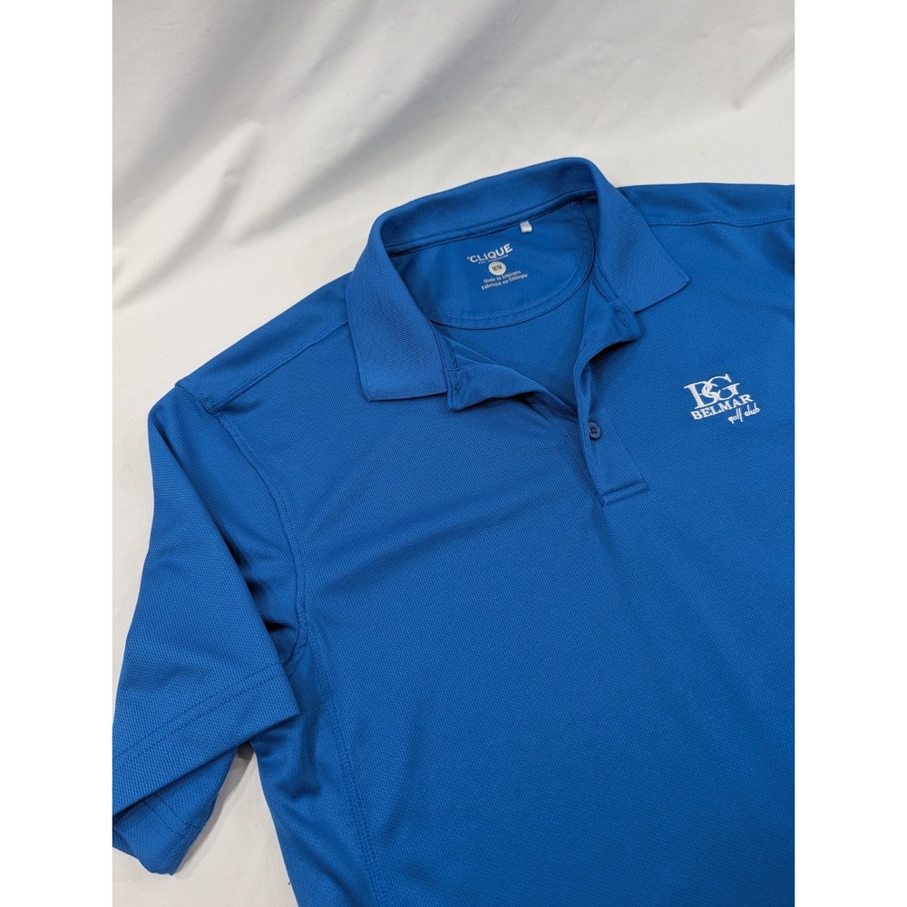 Clique Blue Performance Knit Golf Polo Golf  Medium Belmar Golf Course Oklahoma‎
